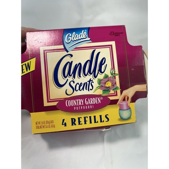 SC Johnson Glade Candle Scents 3 Refills Country Garden Potpourri Scent Vtg 1996 - Picture 3 of 4